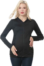 Load image into Gallery viewer, Kimi + Kai Maternity &quot;Haven&quot; Hooded Performance Yoga Jacket