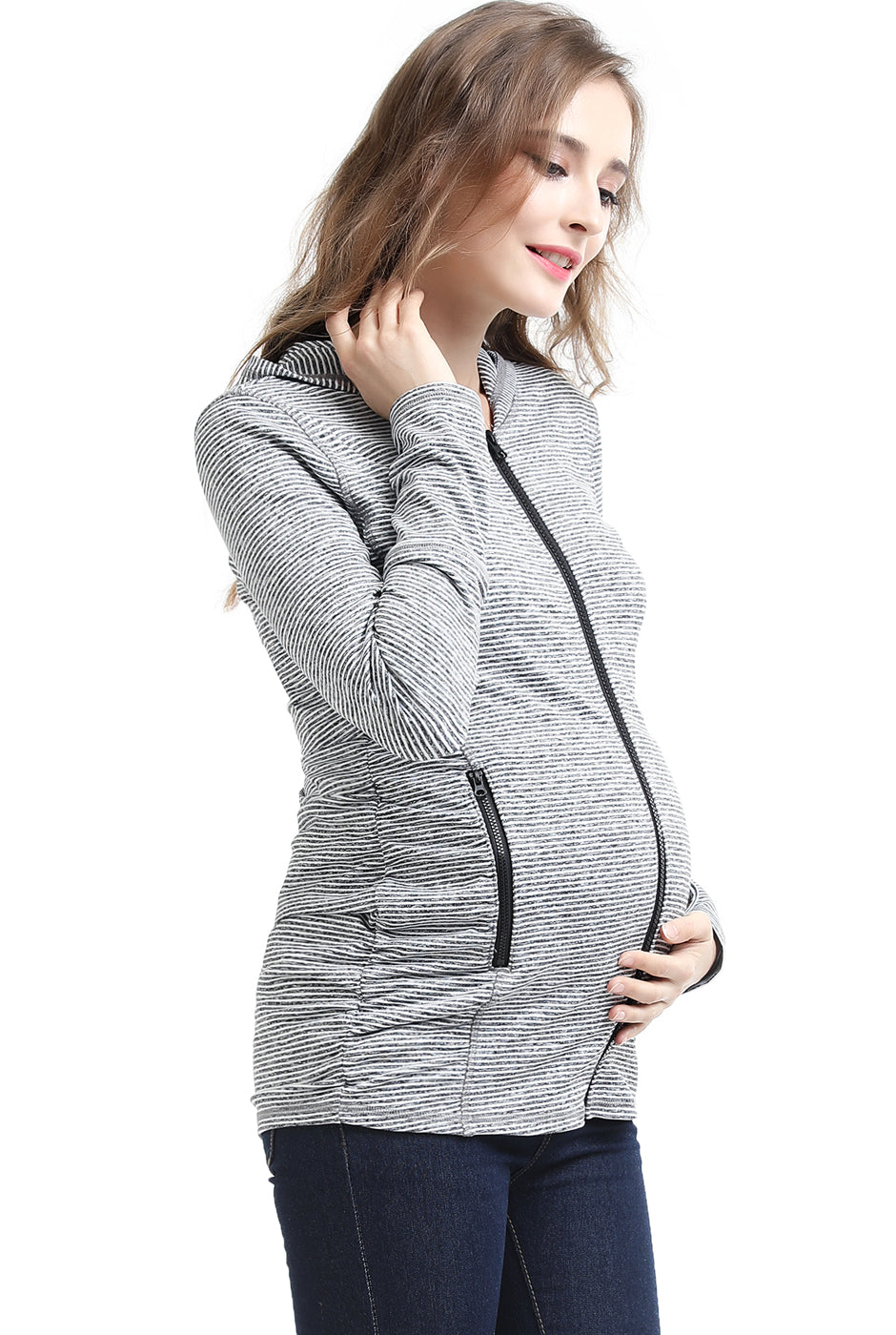 Kimi + Kai Maternity "Haven" Hooded Performance Yoga Jacket