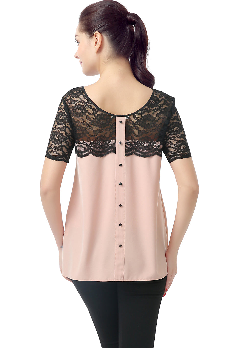 Kimi + Kai Maternity "Paisley" Lace Yoke Blouse