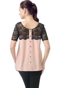 Kimi + Kai Maternity "Paisley" Lace Yoke Blouse