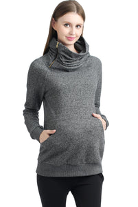 Kimi + Kai Maternity "Thea" Zip Collar Sweatshirt