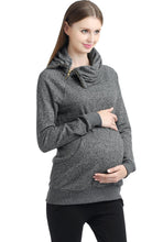 Load image into Gallery viewer, Kimi + Kai Maternity &quot;Thea&quot; Zip Collar Sweatshirt