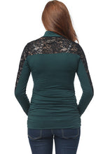 Load image into Gallery viewer, Kimi + Kai Maternity &quot;Faye&quot; Mock Neck Lace Panel Top