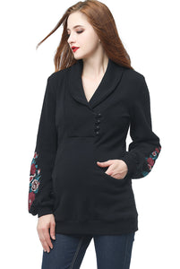 Kimi + Kai Maternity "Nellie" Shawl Collar Sweatshirt