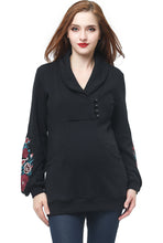 Load image into Gallery viewer, Kimi + Kai Maternity &quot;Nellie&quot; Shawl Collar Sweatshirt