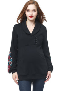 Kimi + Kai Maternity "Nellie" Shawl Collar Sweatshirt