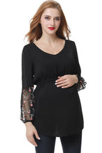 Load image into Gallery viewer, Kimi + Kai Maternity &quot;Gisel&quot; Embroidered Blouse