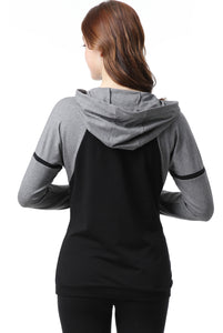 Kimi + Kai Maternity "Dakota" Colorblock Nursing Active Hoodie