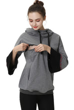 Load image into Gallery viewer, Kimi + Kai Maternity &quot;Layla&quot; Nursing Embroidery Active Hoodie