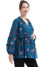Kimi + Kai Maternity "Coco" Nursing Floral Print Blouse