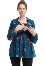 Kimi + Kai Maternity "Coco" Nursing Floral Print Blouse