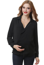 Load image into Gallery viewer, Kimi + Kai Maternity &quot;Brook&quot; Surplice Drape Front Nursing Blouse