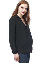 Load image into Gallery viewer, Kimi + Kai Maternity &quot;Brook&quot; Surplice Drape Front Nursing Blouse