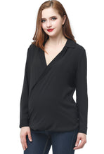 Load image into Gallery viewer, Kimi + Kai Maternity &quot;Brook&quot; Surplice Drape Front Nursing Blouse