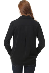 Kimi + Kai Maternity "Brook" Surplice Drape Front Nursing Blouse