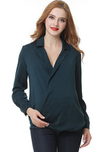 Load image into Gallery viewer, Kimi + Kai Maternity &quot;Brook&quot; Surplice Drape Front Nursing Blouse