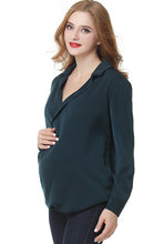 Load image into Gallery viewer, Kimi + Kai Maternity &quot;Brook&quot; Surplice Drape Front Nursing Blouse