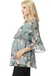 Kimi + Kai Maternity "Audrey" Nursing Floral Print Blouse