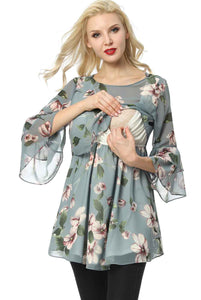 Kimi + Kai Maternity "Audrey" Nursing Floral Print Blouse