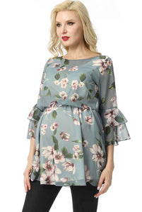 Kimi + Kai Maternity "Audrey" Nursing Floral Print Blouse