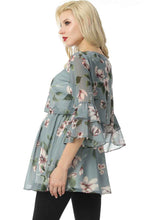 Load image into Gallery viewer, Kimi + Kai Maternity &quot;Audrey&quot; Nursing Floral Print Blouse