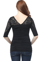 Kimi + Kai Maternity "Trudy" Lace Accent Top