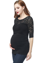 Kimi + Kai Maternity "Trudy" Lace Accent Top