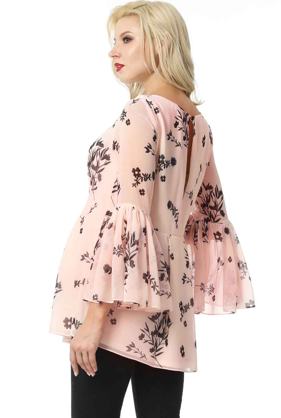 Kimi + Kai Maternity "Gesa" Floral Print Blouse
