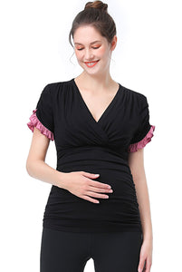 Kimi + Kai Maternity "Gloria" Nursing Color Block Top