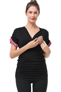 Kimi + Kai Maternity "Gloria" Nursing Color Block Top