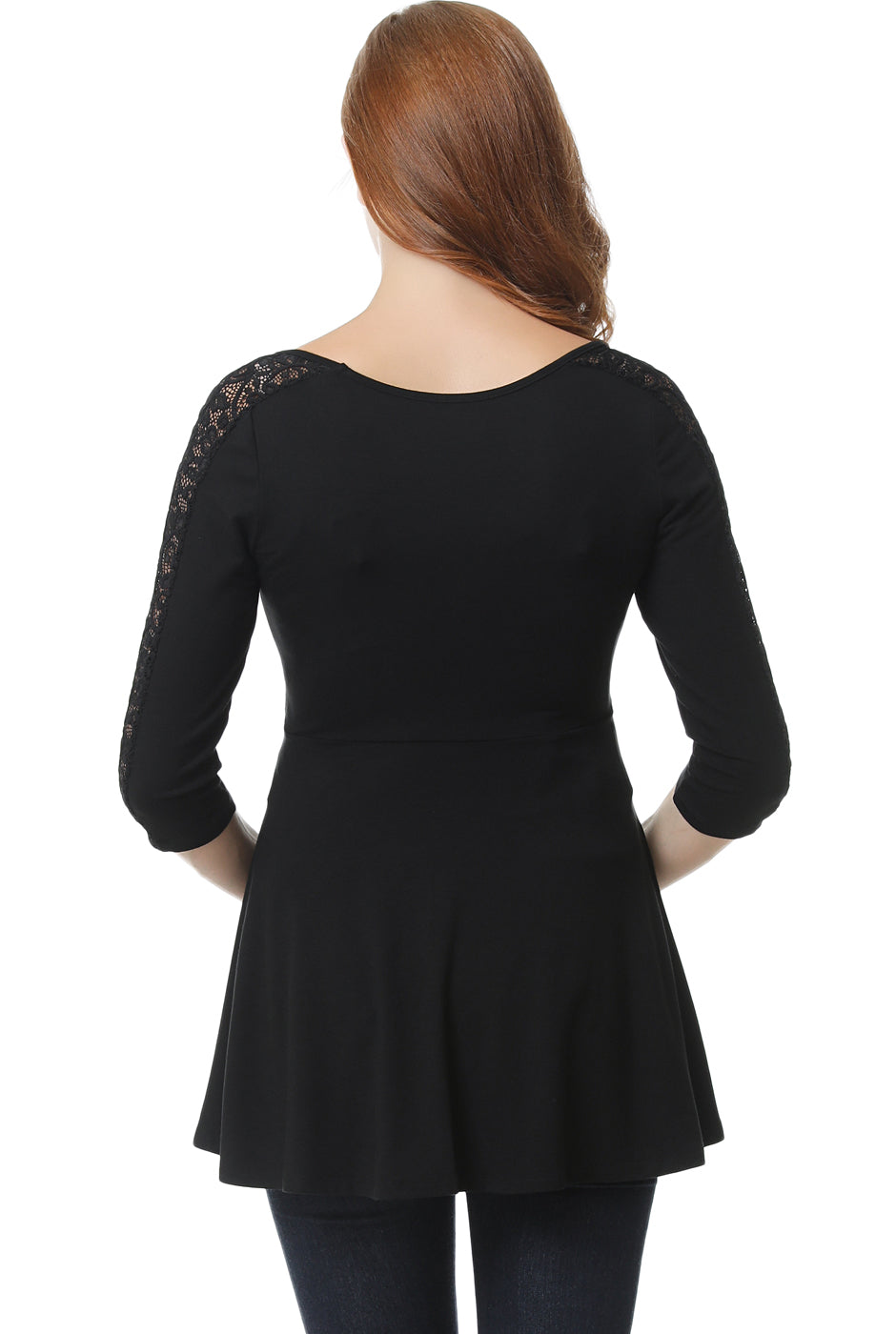 Kimi + Kai Maternity "Aisha" Lace Trim Top