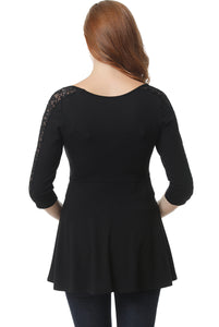 Kimi + Kai Maternity "Aisha" Lace Trim Top
