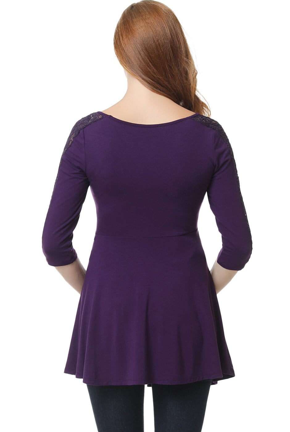 Kimi + Kai Maternity "Aisha" Lace Trim Top