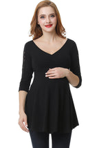 Kimi + Kai Maternity "Aisha" Lace Trim Top