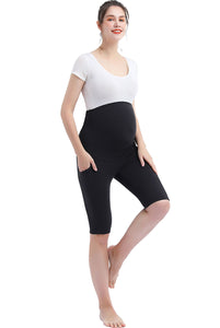 Kimi + Kai Maternity "Gwen" Belly Support Pocket Bike Shorts (12" Inseam)