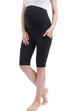 Load image into Gallery viewer, Kimi + Kai Maternity &quot;Gwen&quot; Belly Support Pocket Bike Shorts (12&quot; Inseam)