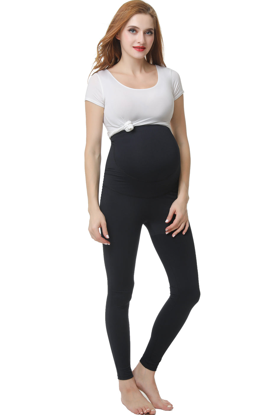 Women Maternity Compression Leggings Over The Belly Full Length Pregnancy  Pants
