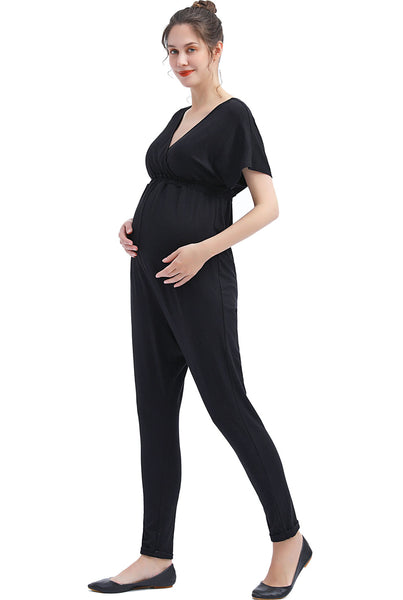 Kimi + Kai Maternity "Lue" V-Neck Nursing Jumpsuit