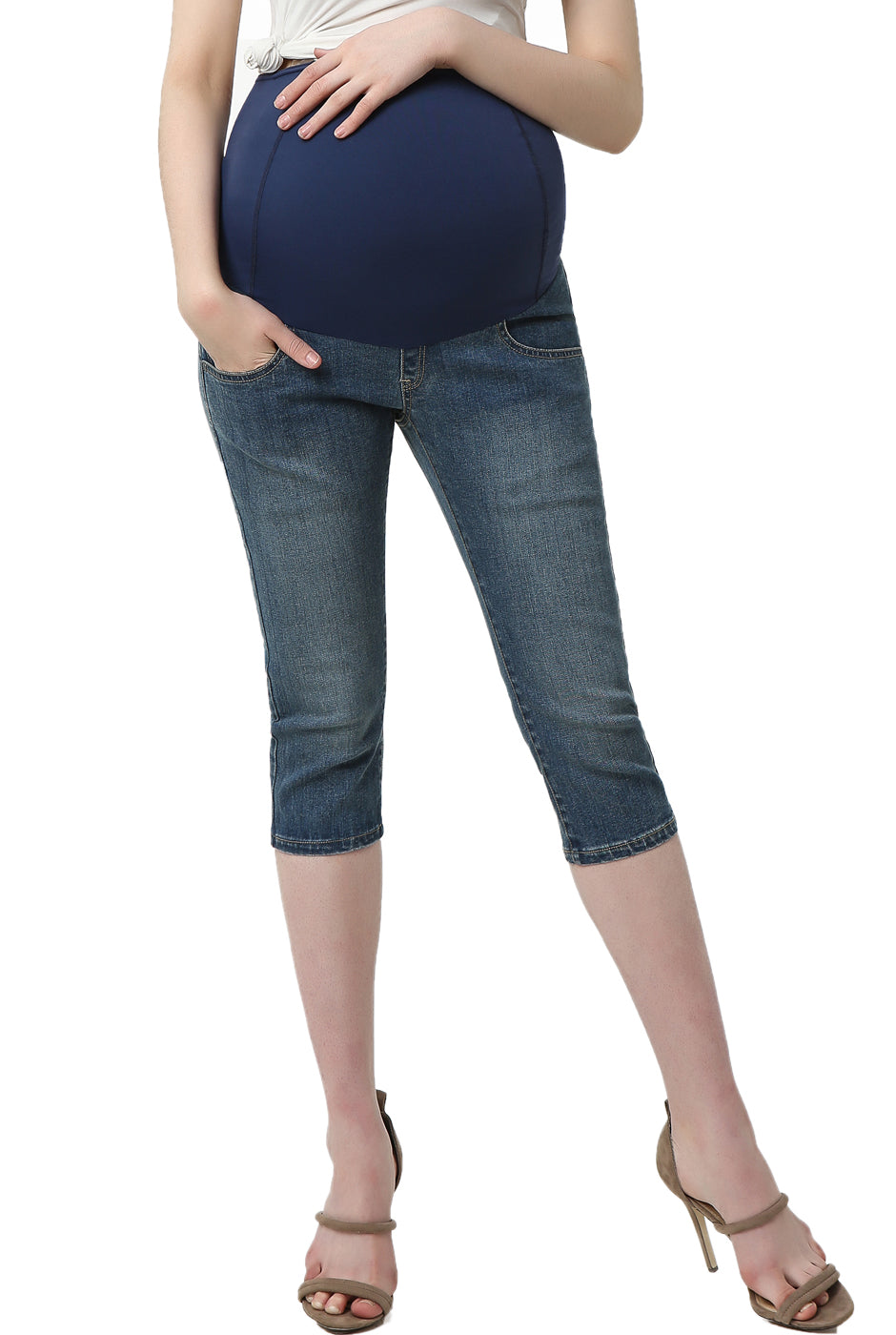 Lane Bryant Capri Jeans Women Size 14 Blue Genius Fit Mid Rise Stretch Denim  | eBay