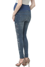 Kimi + Kai Maternity Embroidered Over the Belly Skinny Jeans