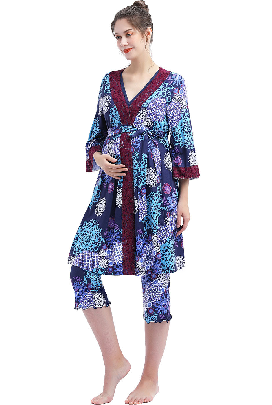 Kimi + Kai Maternity "Natalie" Nursing Pajamas & Robe Set