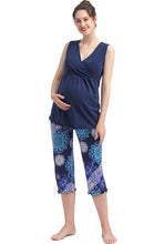 Load image into Gallery viewer, Kimi + Kai Maternity &quot;Natalie&quot; Nursing Pajamas &amp; Robe Set