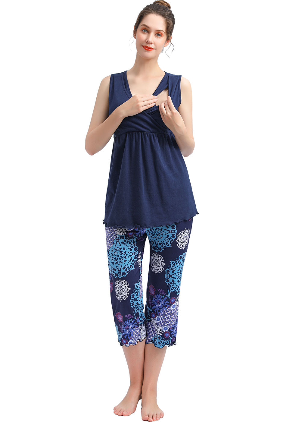 Kimi + Kai Maternity "Natalie" Nursing Pajamas & Robe Set