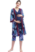 Load image into Gallery viewer, Kimi + Kai Maternity &quot;Natalie&quot; Nursing Pajamas &amp; Robe Set