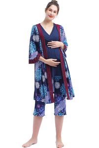 Kimi + Kai Maternity "Natalie" Nursing Pajamas & Robe Set