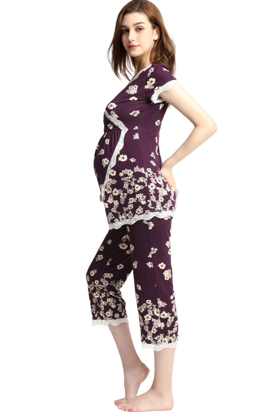 Women's Addison Maternity & Nursing Pajamas Sleepwear Set