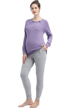 Load image into Gallery viewer, Kimi + Kai Maternity &quot;Zoie&quot; Nursing Lounge Sweatshirt &amp; Joggers