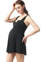 Load image into Gallery viewer, Kimi + Kai Maternity &quot;Julie&quot; Ruched Skirted One Piece Swim Bathing Suit