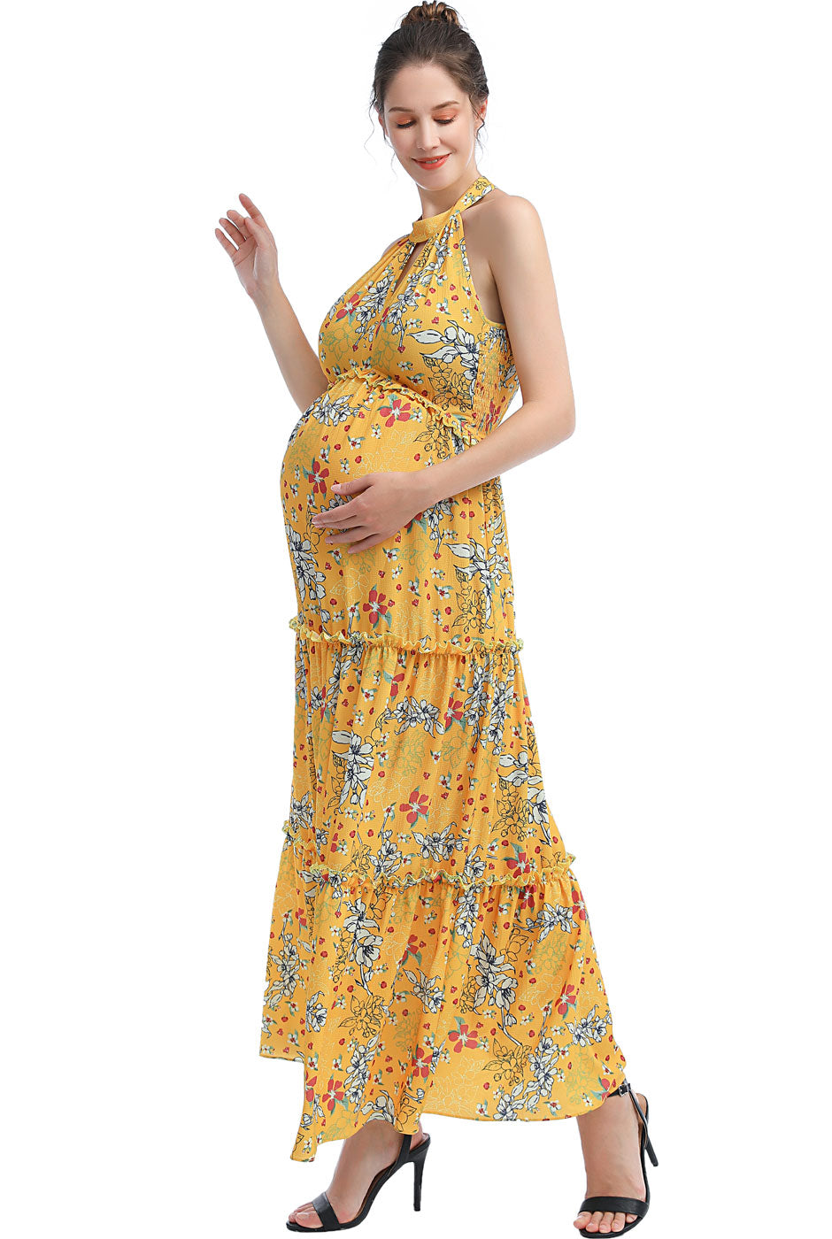 Kimi + Kai Maternity "Soleil" Floral Print Maxi Dress