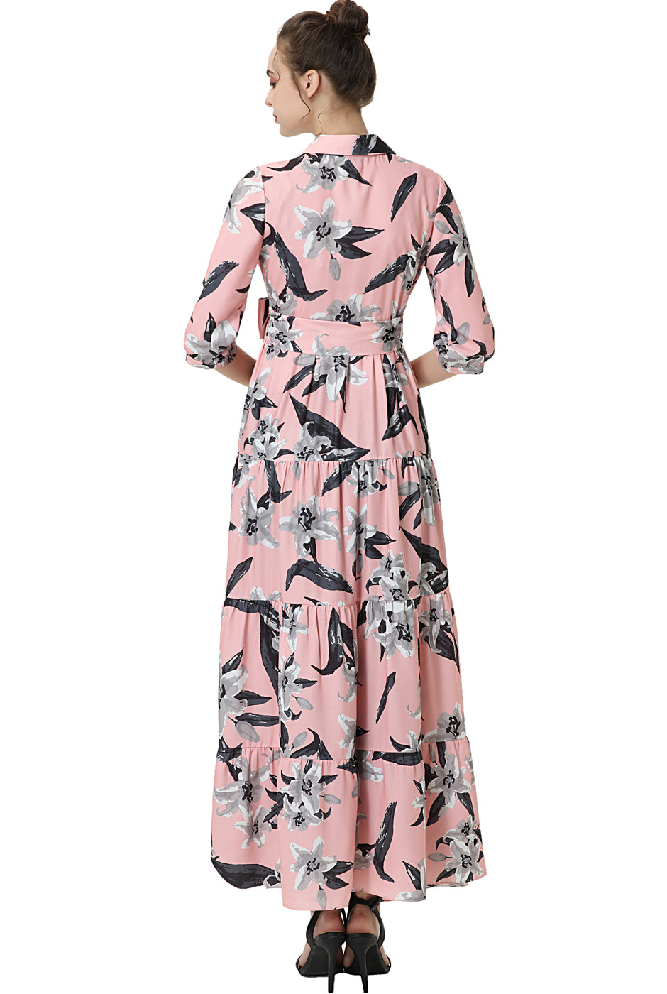 Cora Floral Midi Dress in Sunkist Coral — Lockwood Shop